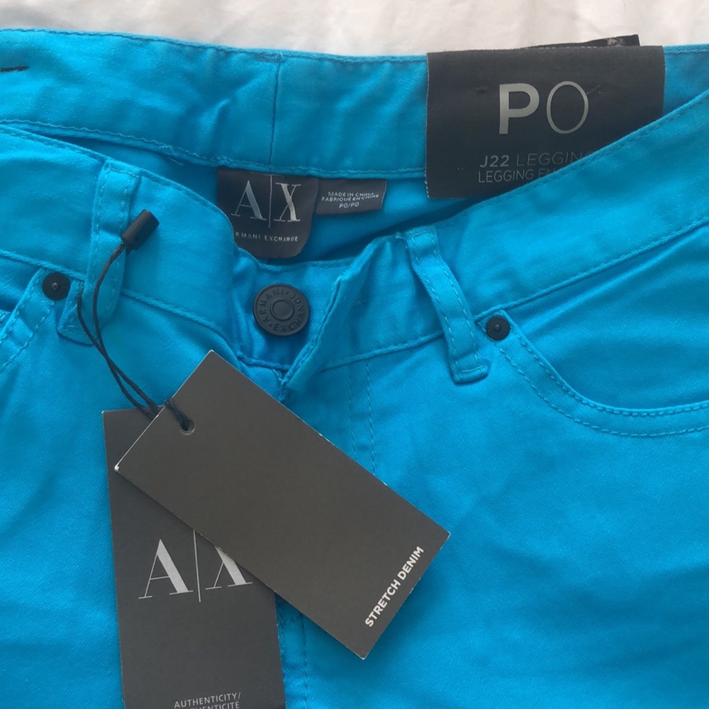 Armani Exchange j22 Denim legging low rise super skinny leg P0 petite 0 nwt - Picture 2 of 4